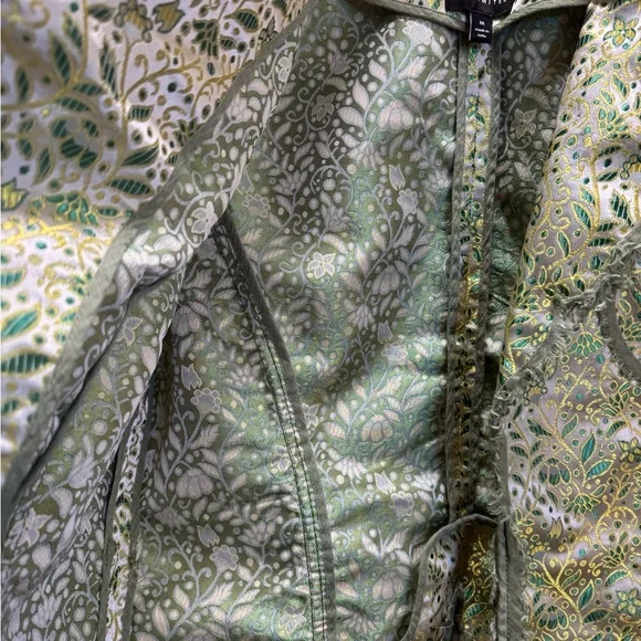 The Limited Green Metallic Floral Quilted Blazer - Picture 5 of 10